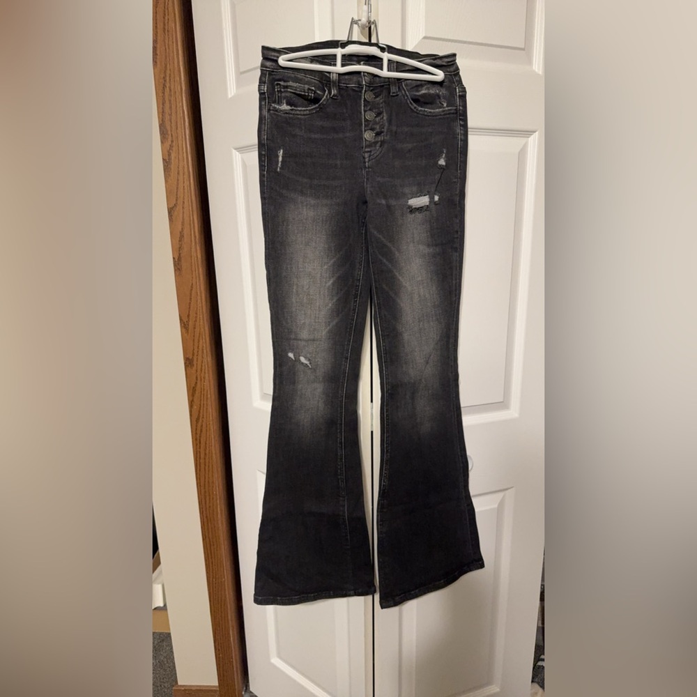 Distressed Black Women's Jeans